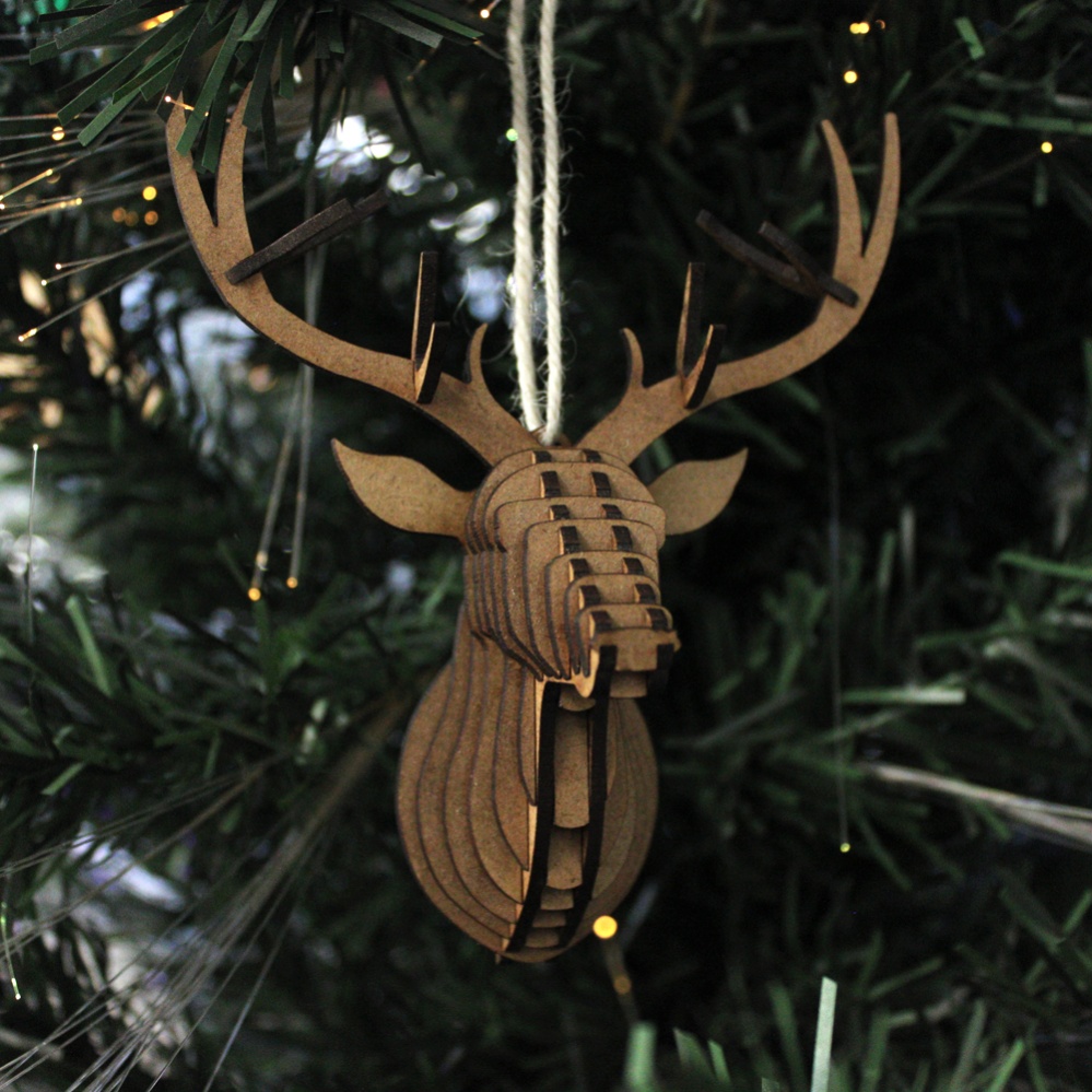 Mini Stags Head - Bauble or Topper